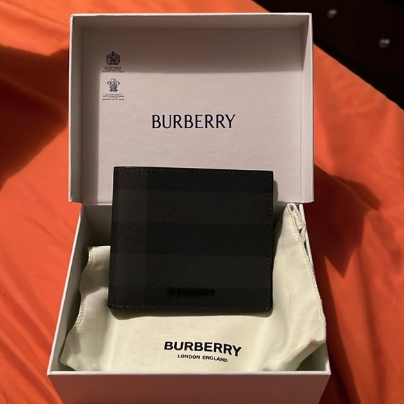 Burberry Charcoal Bifold Wallet - Picture 1 of 5